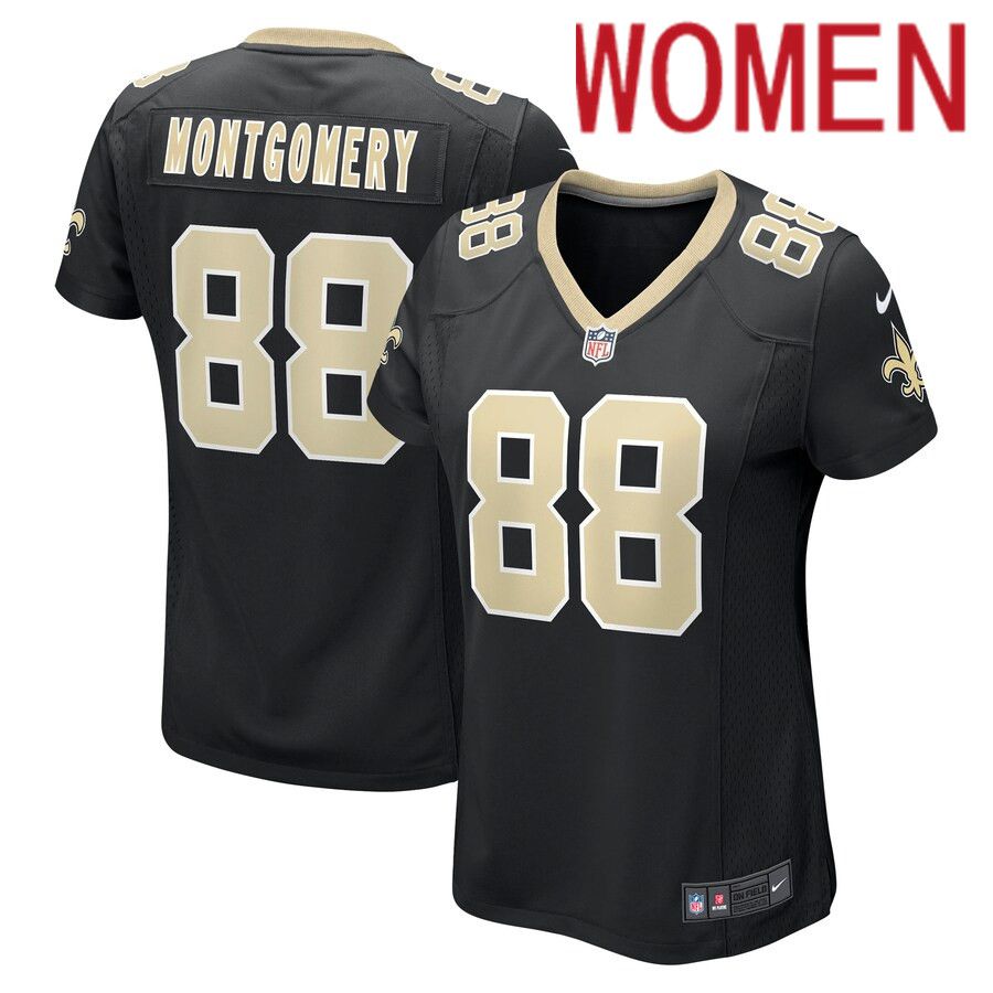 Women New Orleans Saints #88 Ty Montgomery Nike Black Game NFL Jersey->women nfl jersey->Women Jersey